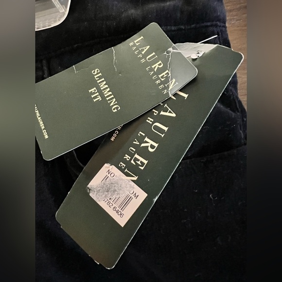 Lauren Ralph Lauren Slimming Fit Velvet Ankle Pants Black NWT Size 16 - Picture 5 of 5